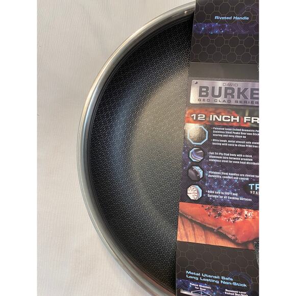 David Burke Geo Clad 12 Inches Heavy Stainless Steel Skillet Frying Pan New - Picture 3 of 9
